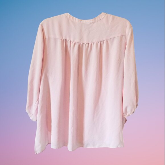 J. Jill Wearever Collection Pink Blouse Top Draped Front sz Small to Medium - Picture 3 of 14
